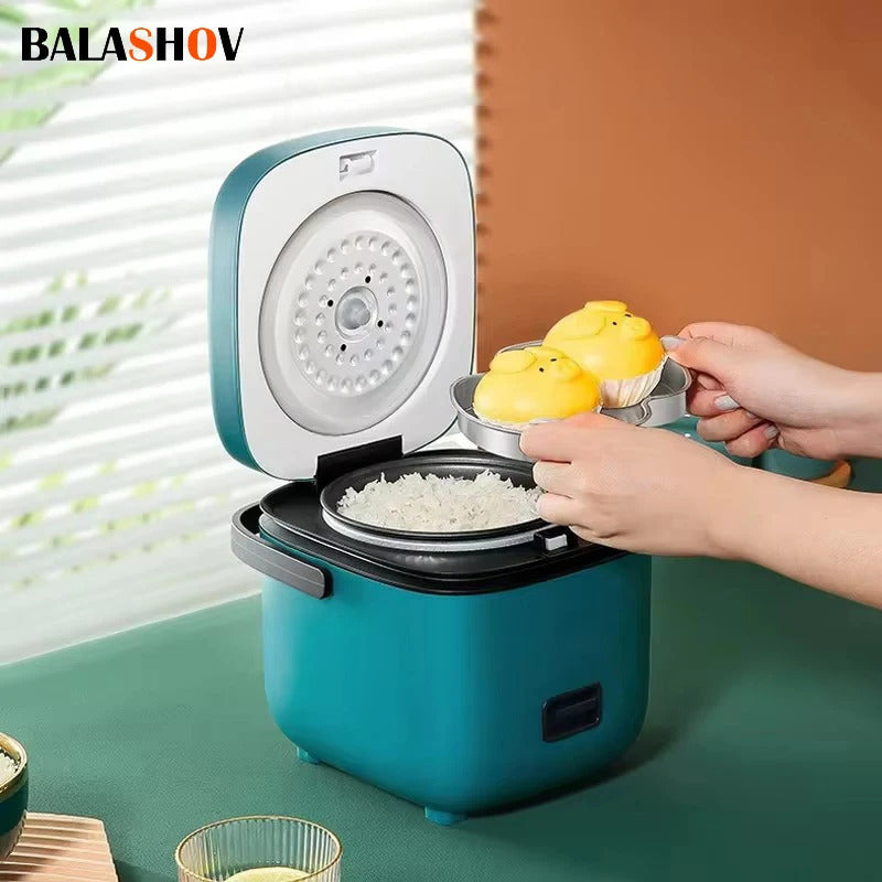 Mini panela de arroz automática, cozinha doméstica, máquina de cozinhar elétrica, 1-2 pessoas, aquecedor de alimentos, vaporizador, 1,2l, panela de arroz pequena