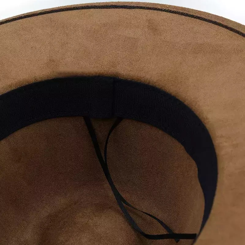 Chapéu Fedora Liso de Camurça para Homem e Mulher, Banda Fashion, Torta de Porco, Pai, Senhoras, Jogador Trilby Panamá, Tamanho 58cm