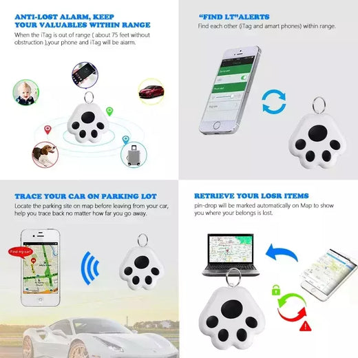 Mini rastreador gps de garra de cachorro para cães, gatos, crianças, idosos, dispositivo anti-perda, localizador, coleira de animais de estimação, rastreamento de chave