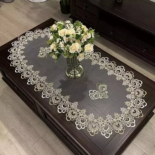 Toalha De Mesa Oval Bordada Europeia, Capa De Mesa De Renda, Toalha De Mesa De Chá, Gabinete De TV, Tampas Modernas para Decoração De Casa
