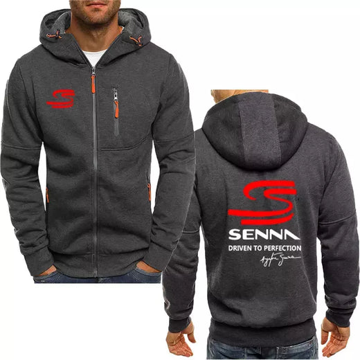 Ayrton Senna-Casaco com capuz de lã extragrande masculino, moletom de algodão luxuoso, marca quente