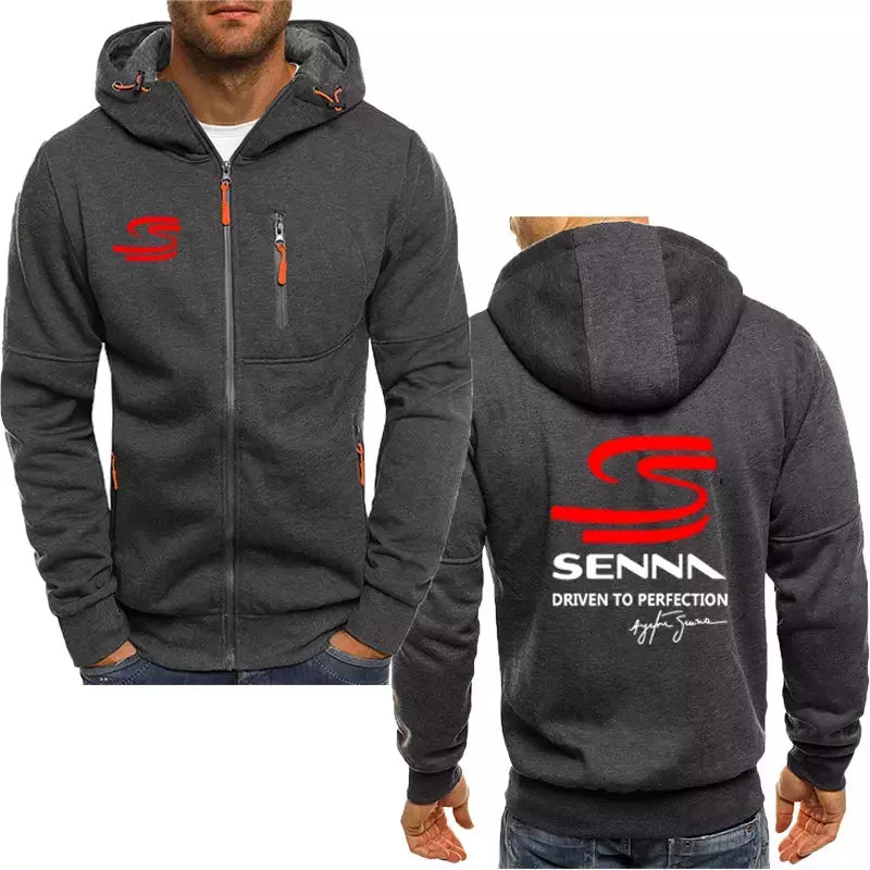 Ayrton Senna-Casaco com capuz de lã extragrande masculino, moletom de algodão luxuoso, marca quente