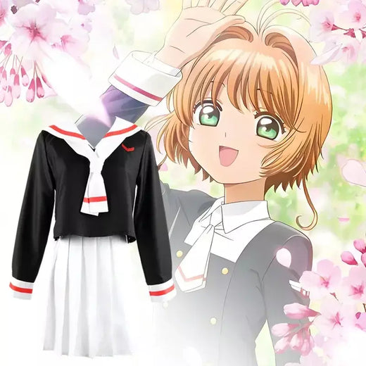Anime cardcaptor sakura cartão captor kinomoto sakura li syaoran cosplay traje uniforme escolar homem mulher campus terno de marinheiro