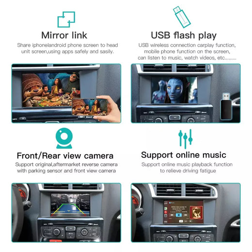 KIT de carro sem fio Android Auto pour Cristaux SMEG Picasso C4 C5 DS4 DS3 DS5 308 508 5008 3008 Acessório multimídia
