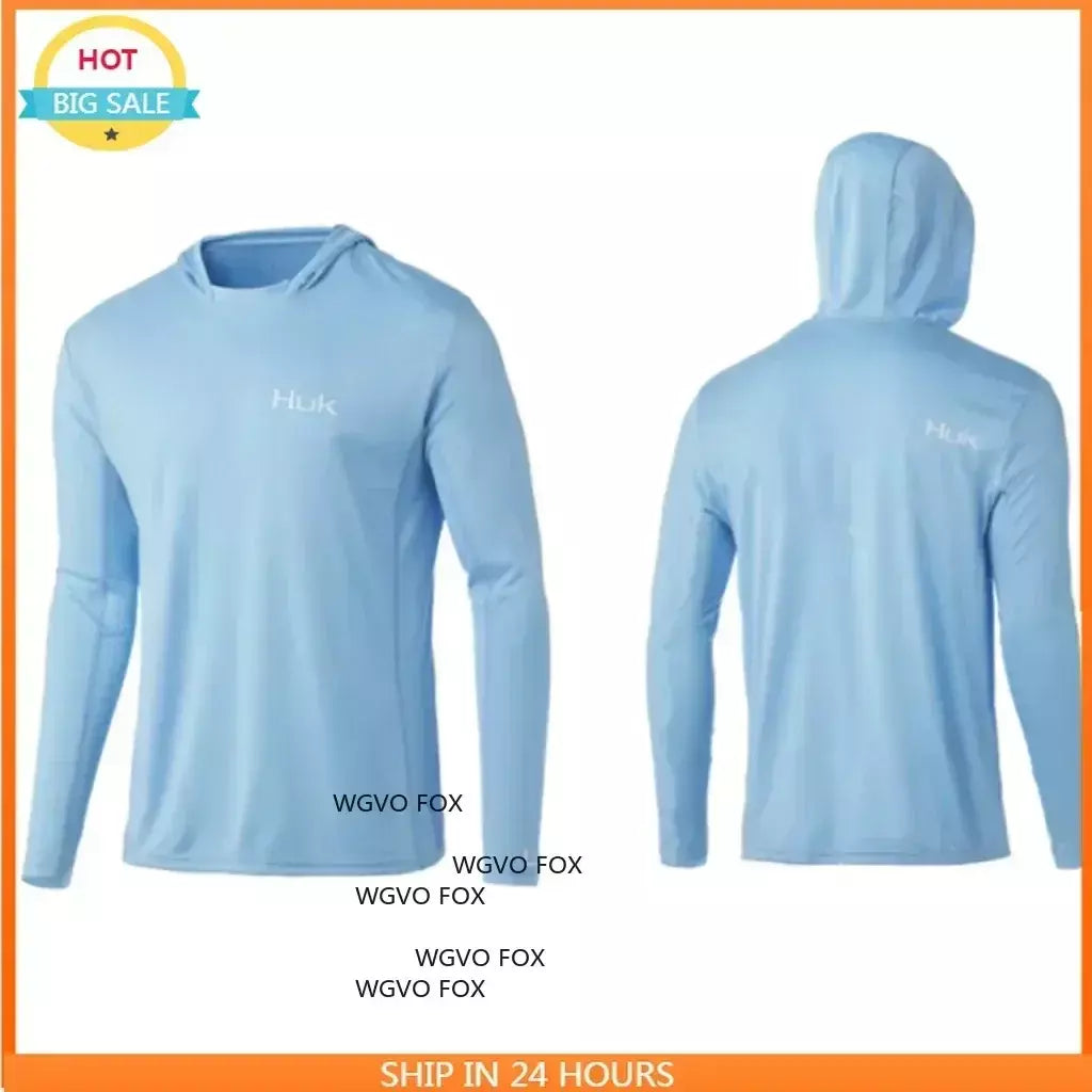 Verão esporte engrenagem pesca manga longa roupas com capuz camisa de pesca camisas de pesca proteção uv respirável camisas de secagem rápida