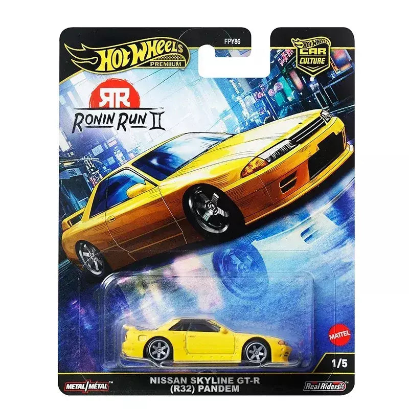Hot Wheels Premium 2025 FPY86 Ronin Run 2, cultura de carro com etiqueta dourada, modelos fundidos em escala 1:64, brinquedos colecionáveis, presente para crianças