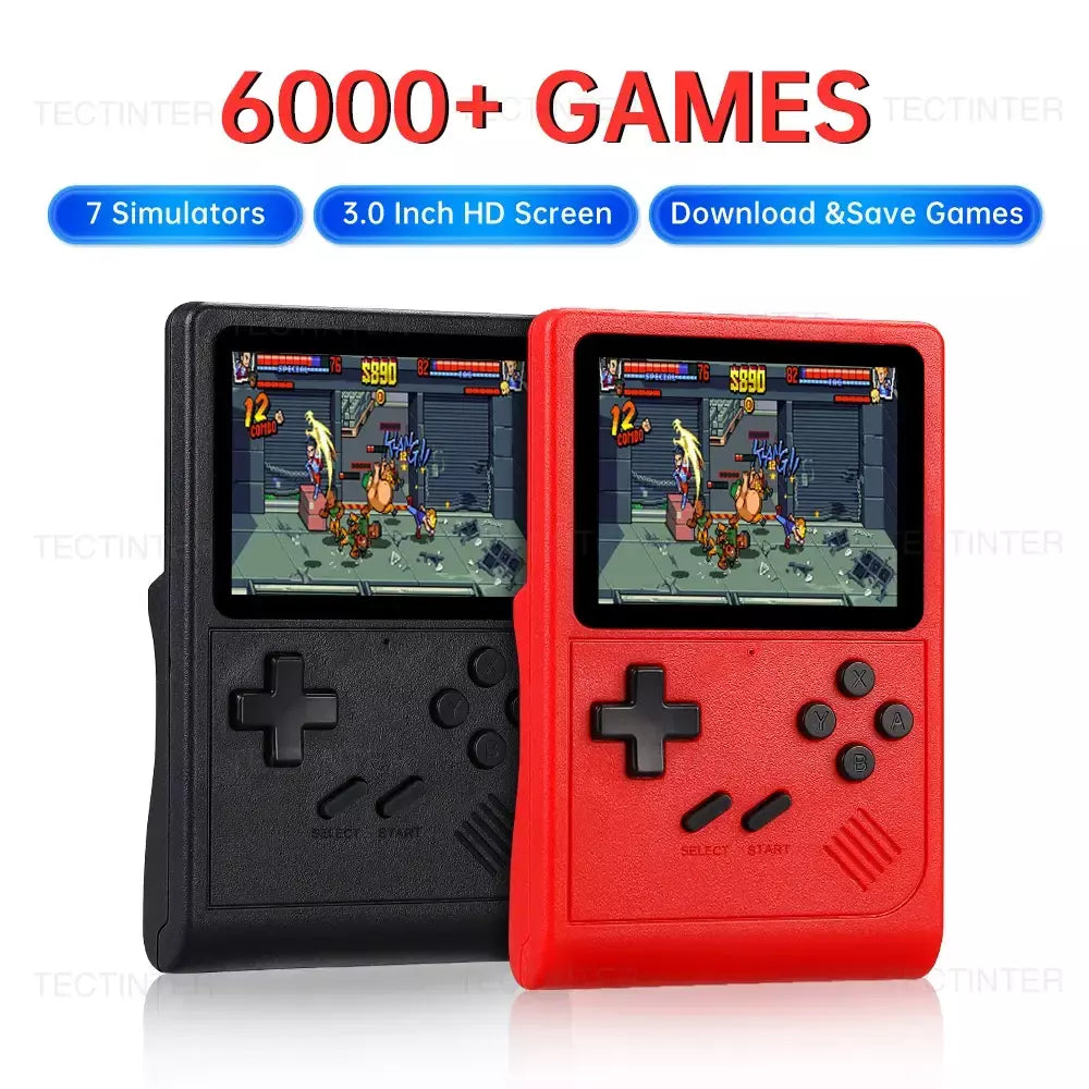 Gb300 portátil jogador de jogo portátil tela de 3.0 polegadas tv console de videogame saída av console de jogo retro embutido 8g 6000 + jogos