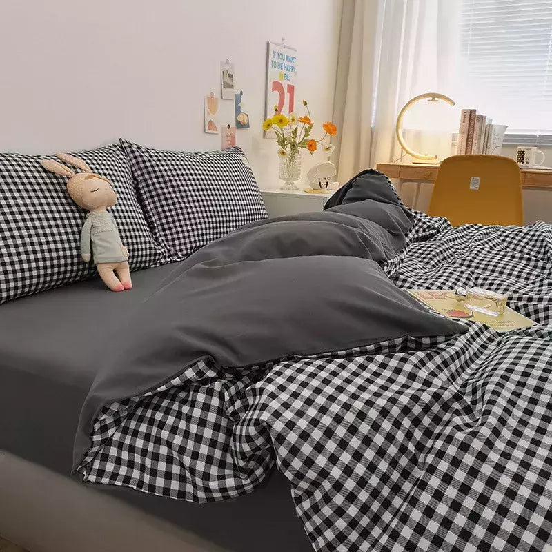Microfibra Duvet Cover Set, escovado tecido de algodão lavado, manta Quilt, lençol, cama Set, Duplo, Rainha, Rei, 3 pcs, 4pcs