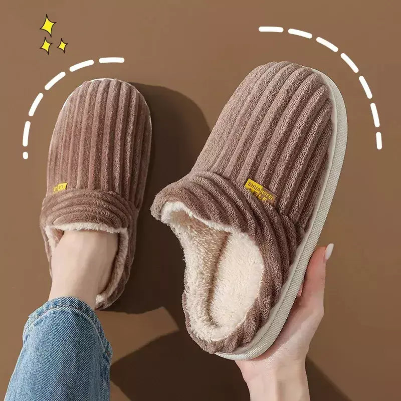 Pallene novos chinelos de pele para mulheres homens inverno peludo moda quente tornozelos de pelúcia aconchegante slides para casa interior sola macia sapatos de algodão