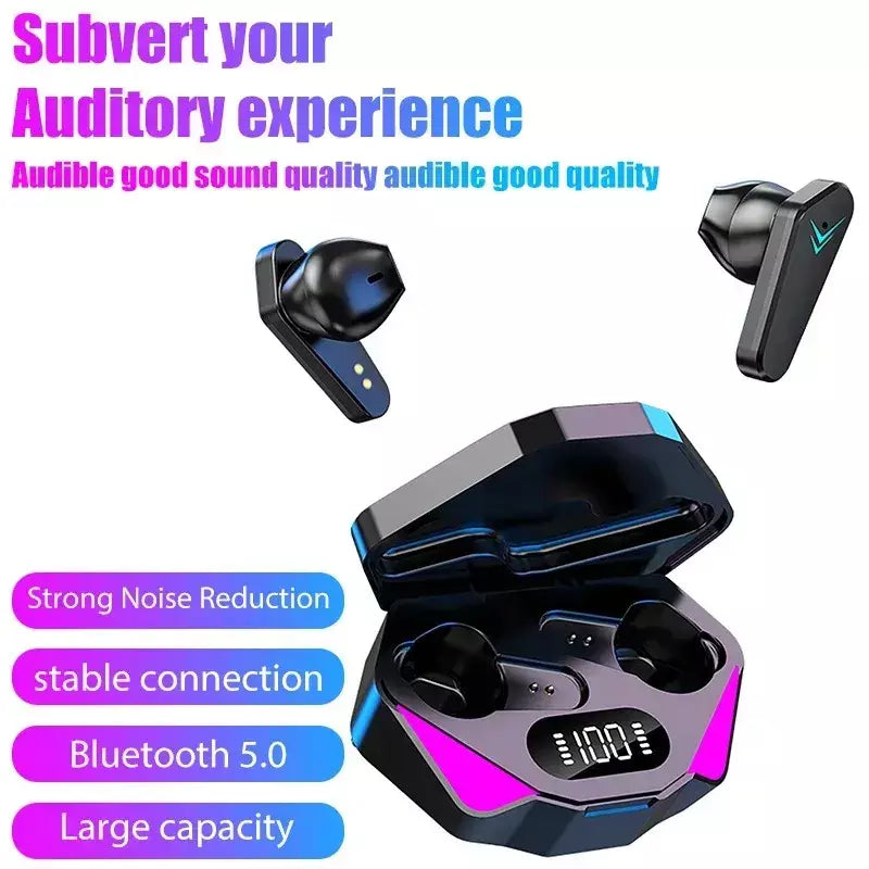 Fone de ouvido sem fio Bluetooth X15 TWS, 65ms Earbud de baixa latência, Gaming Headset, Gamer com microfone para Xiaomi e iPhone