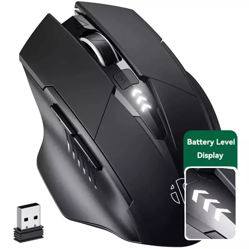 INPHIC-PM6 Mouse Recarregável Sem Fio, Compatível com Bluetooth, Office Mute, Suporte PC, Laptop, Tablet, Smartphone, Universal, 2.4G