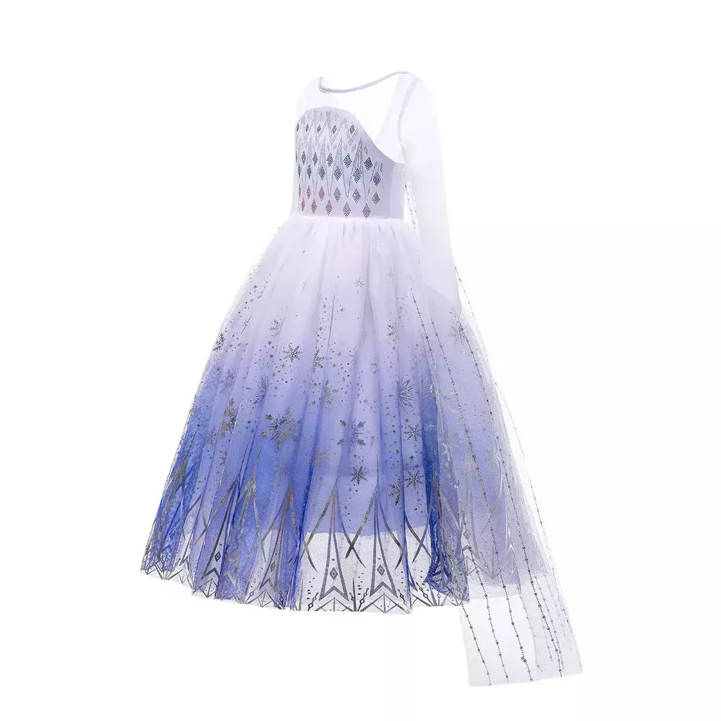 Crianças elsa traje menina aniversário malha vestido de princesa crianças cosplay neve rainha desempenho fantasia noite roupas de halloween