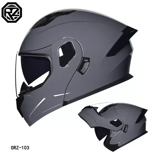 O mais recente capacete modular de motocicleta de alta qualidade da ORZ material ABS lente dupla capacete completo lote DOT