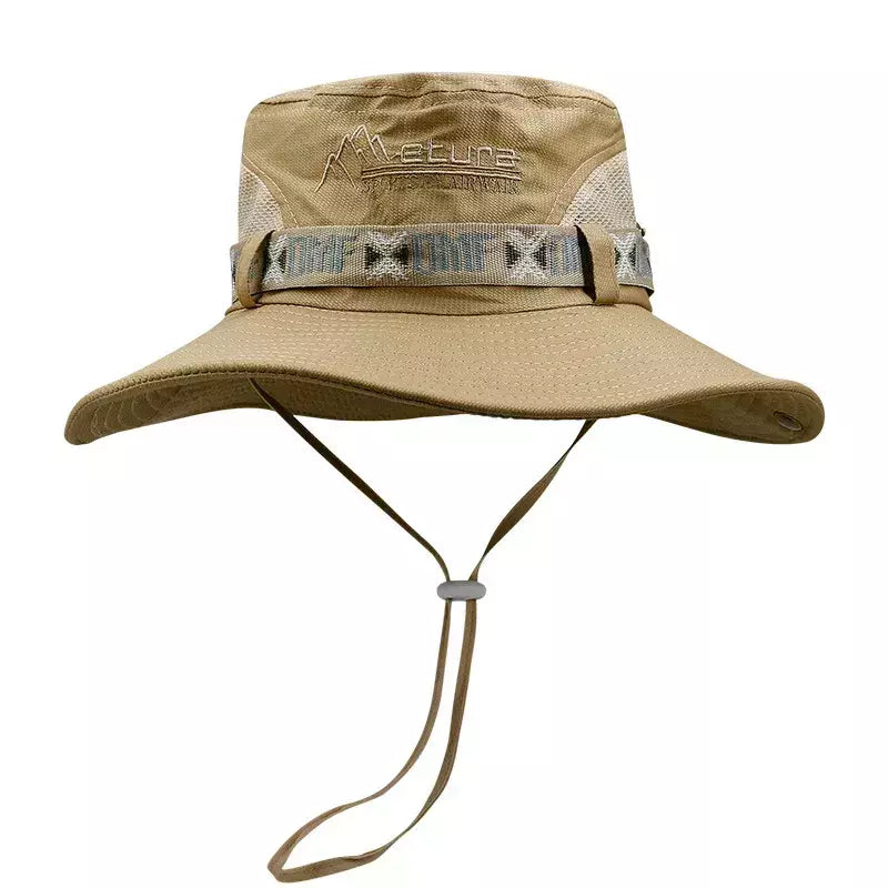 Chapéu de aba larga para homens, proteção UV, chapéu de pescador, boné protetor solar de praia, Panamá, safári, caça, caminhadas, ao ar livre, verão