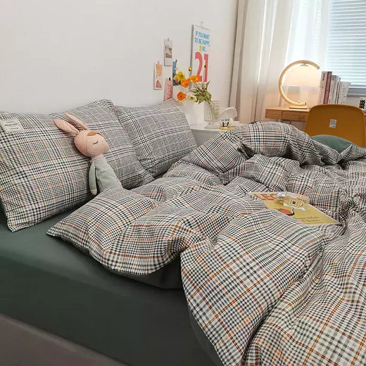 Microfibra Duvet Cover Set, escovado tecido de algodão lavado, manta Quilt, lençol, cama Set, Duplo, Rainha, Rei, 3 pcs, 4pcs
