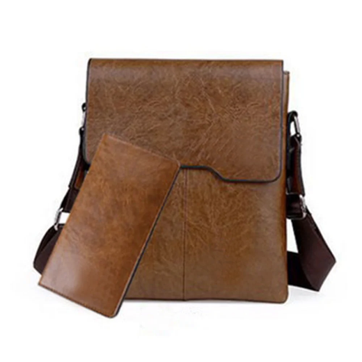 Bolsa crossbody casual de couro macio, Bolsa de ombro simples com a mesma carteira, Tablet de 10 "grande capacidade