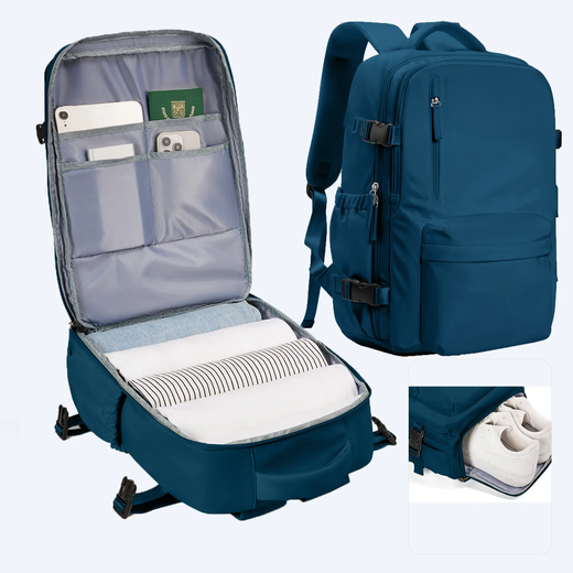 Mochila de Viagem de Avião de Grande Capacidade, Laptop para Mulheres e Homens, Easy jet Carry on Trolly Bag, Casual, 45x36x20