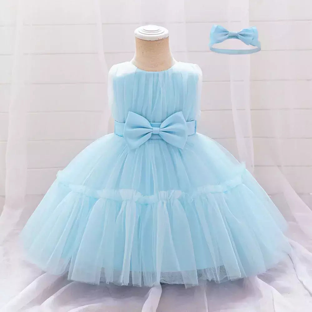 Elegante vestido de tule para meninas, bebê infantil, 1st Birthday, Vestidos de batismo, Kids Wedding Party, Toddler Clothes, Verão