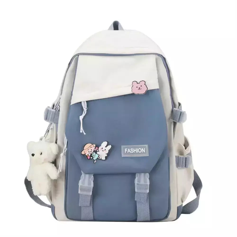 Mochila de nylon impermeável multifuncional, mochila escolar para meninos e meninas, grande capacidade, saco de livro