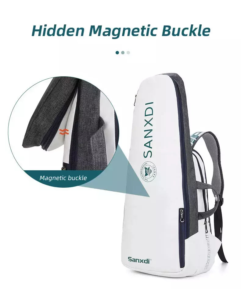 Mochila de remo de tênis dobrável para homens Squash Badminton Racket Bag Bolsa de transporte de raquetebol Sacos esportivos de grande capacidade