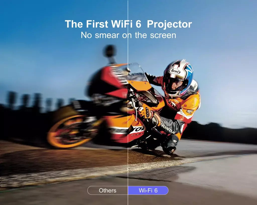 WiMiUS P62 Auto Focus/4K Suporte Projetor Nativo 1080P com WiFi 6 e Bluetooth 5.2 600ANSI Projetor Doméstico Externo 6D Keystone