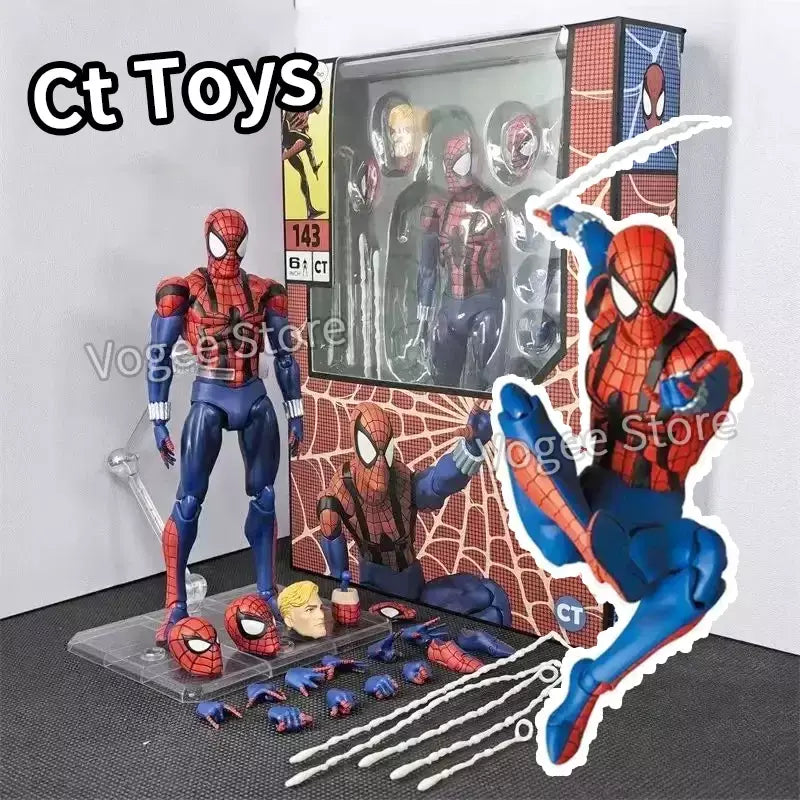 Ct brinquedos homem aranha mafex 185 clássico traje anime figura ver milhas morales 2099 homem-aranha figura de ação estatueta brinquedos crianças presente