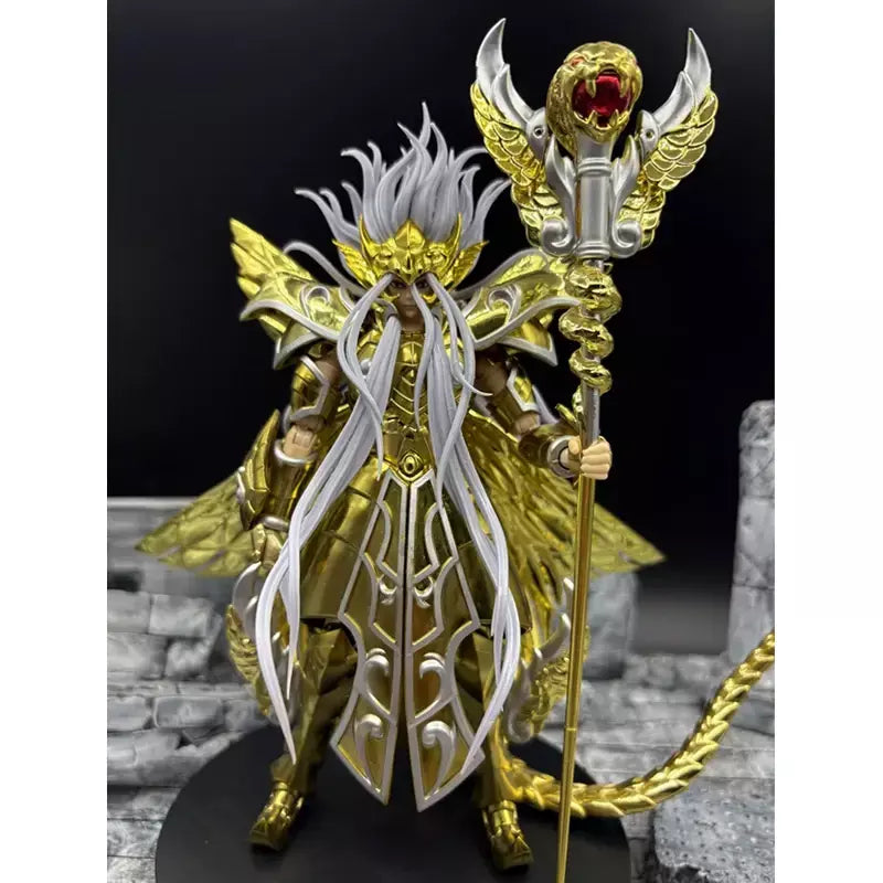 Saint seiya mito pano ex cabeça escultura/3 faces + cabelo ophiuchus odysseus 13th ouro perdido lona/lc nd cavaleiros do zodíaco figura