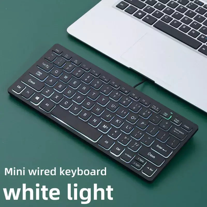 Mini teclado com fio APAYADO K1000 – Design portátil compacto, plug-and-play, ideal para laptops/computadors, resistente a derramamentos