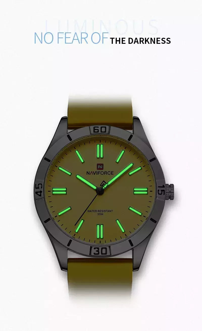 Naviforce relógio de pulso feminino simples, pulseira de silicone impermeável, novo design, moda, para senhoras, 2024
