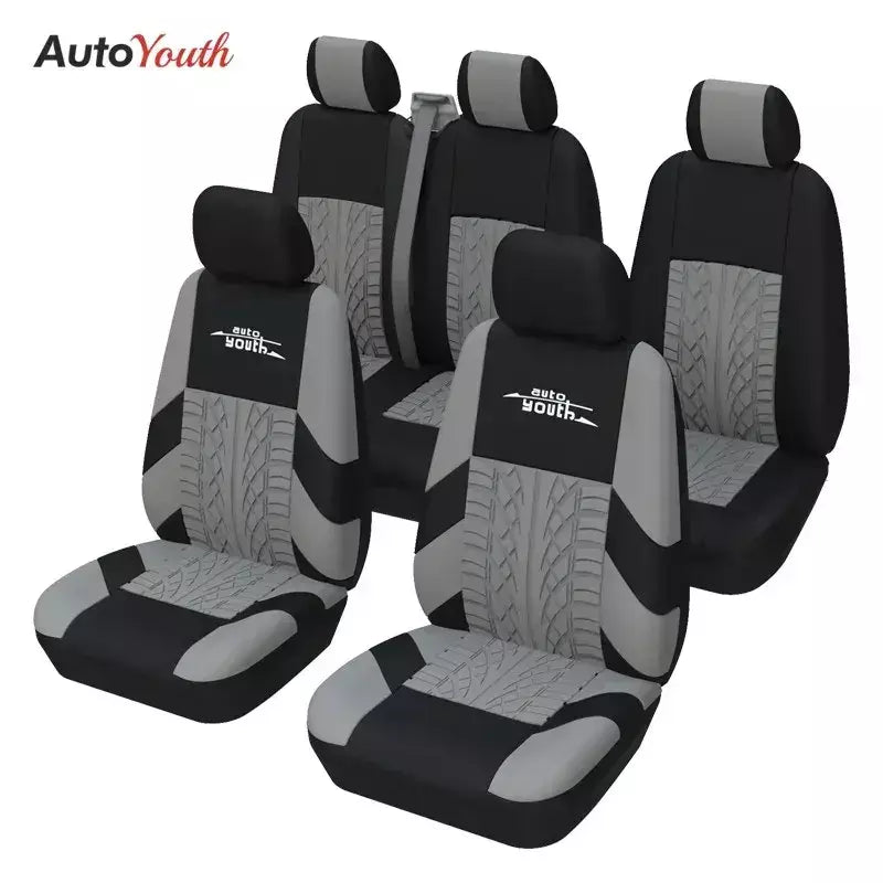 Capas universais para assentos, capas de alta qualidade para interior do carro, adequadas para duas fileiras de assentos (assentos dianteiros duplos e 2 + 1 assentos)