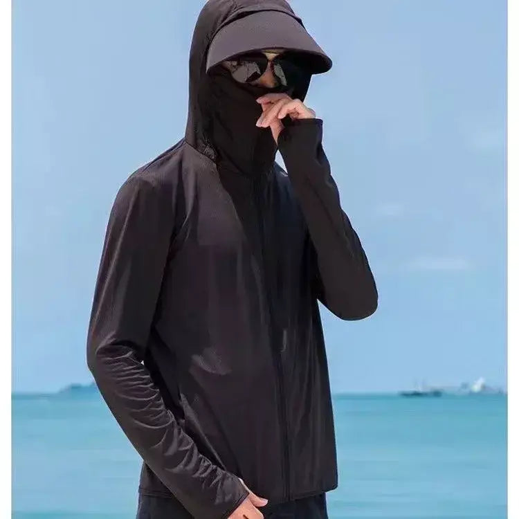 Roupas de pesca ao ar livre de verão masculino malha de seda gelo respirável solto proteção solar secagem rápida anti-uv leve camisa de pesca