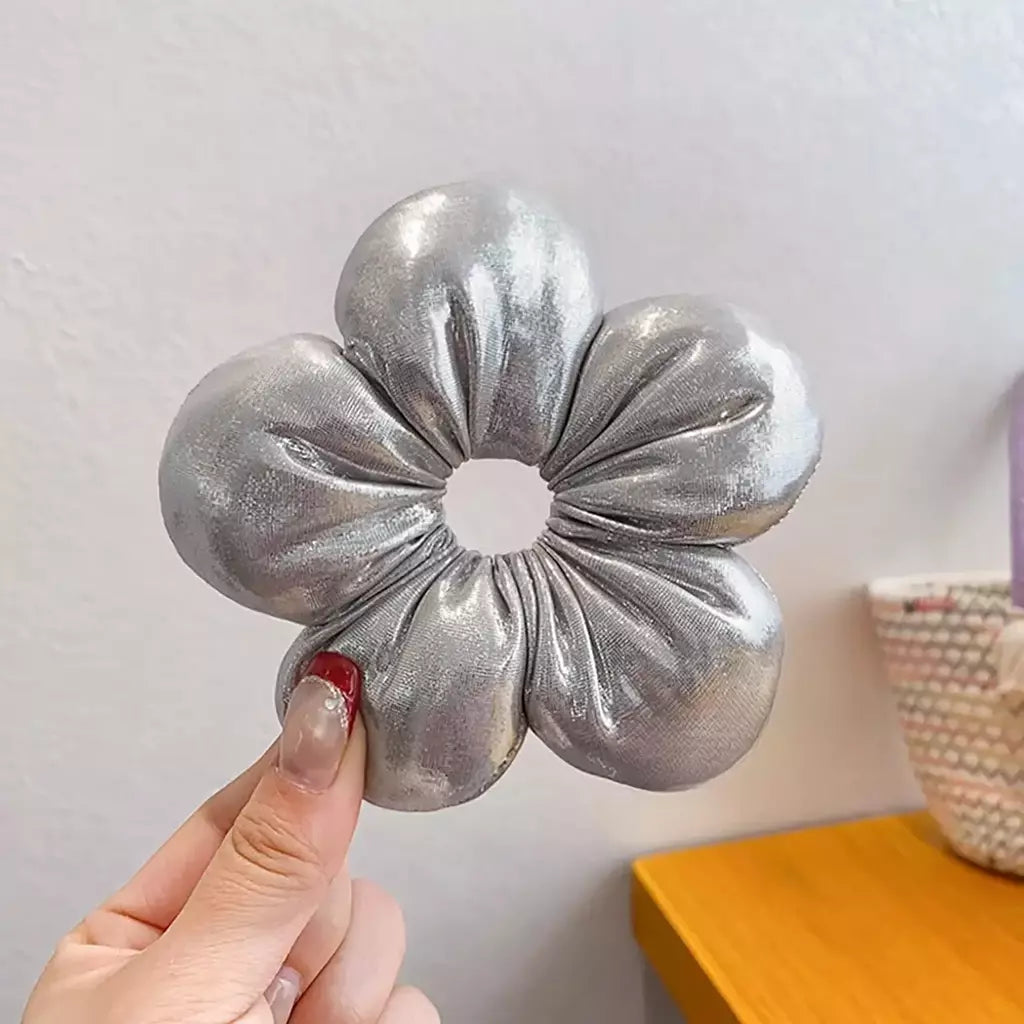Grande flor menina cordas de cabelo moda xadrez faixas de borracha cabeça almôndega rabo de cavalo headwear crianças acessórios para o cabelo do bebê 1pc