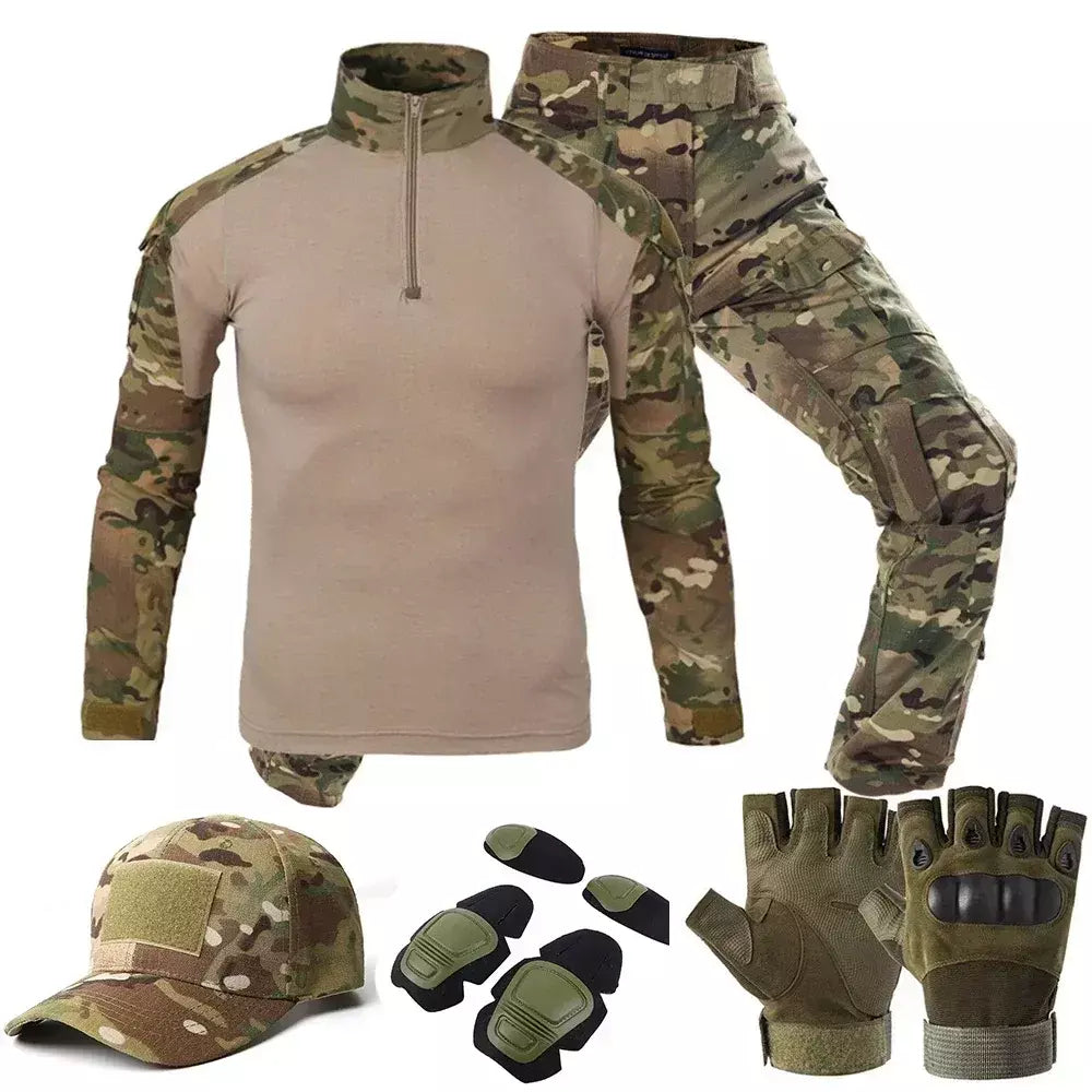 Uniforme tático ternos milit camuflagem ao ar livre terno camisas de caça calças treinamento peixe airsoft paintball conjuntos roupas