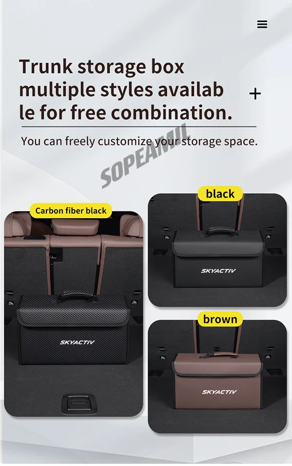 Caixa organizadora de porta-malas de carro, caixa traseira, armazenamento de arrumação, para mazda 3 6 skyactiv atenza cx30 cx60 cx70 cx3 cx5 cx9 mx5 bt50 bl