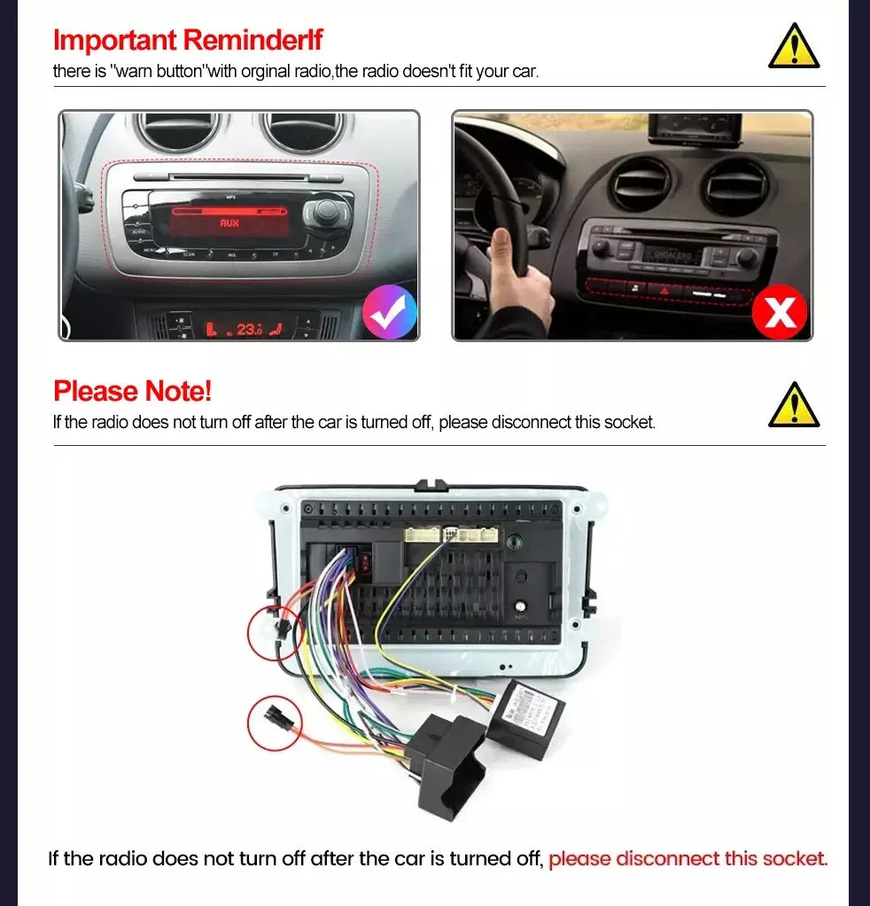 Rádio automotivo sem fio carplay android auto para seat ibiza 6j 2009 - 2013 4g wifi multimídia navegação gps 2din 7 "unidade principal estéreo