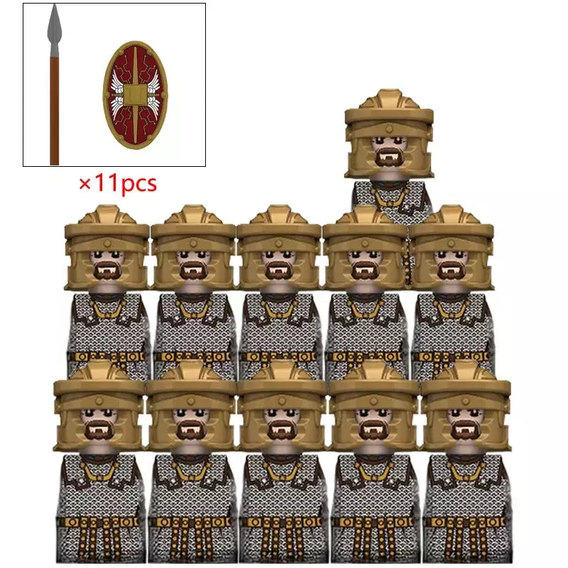 1 pçs medieval militar roma guerra figuras de ação do exército blocos de construção capacete armas acessórios crianças para brinquedos presentes