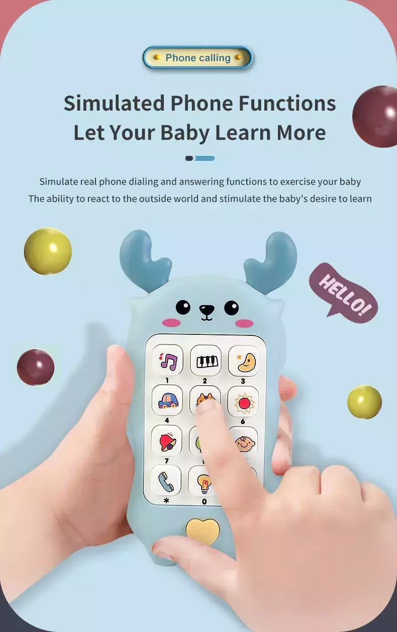 Brinquedos do telefone móvel para crianças, puzzle da educação montessori, bebê pode mastigar música leve, educação infantil, presente