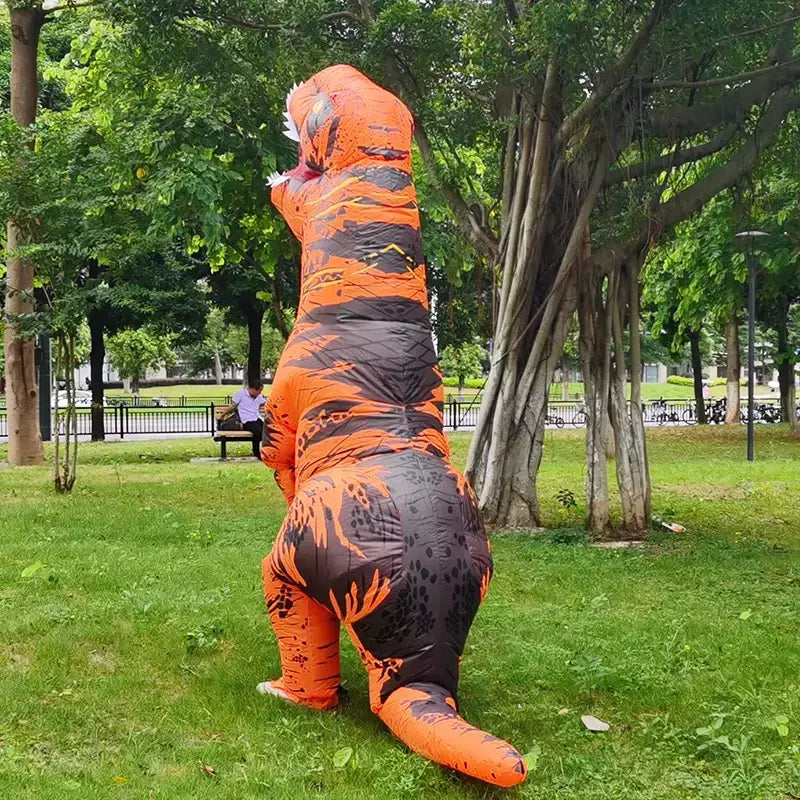 Adulto crianças trajes de dinossauro inflável terno vestido anime festa cosplay carnaval purim traje de halloween para homem mulher
