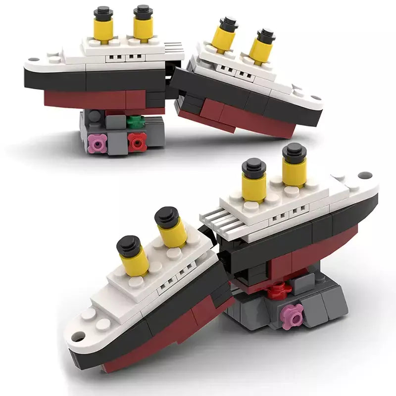 Titanic quebrar em meio rms cruzeiro afundou blocos de construção moc navio barco 3d modelo plástico diy steamboat presentes crianças brinquedos cidade filme