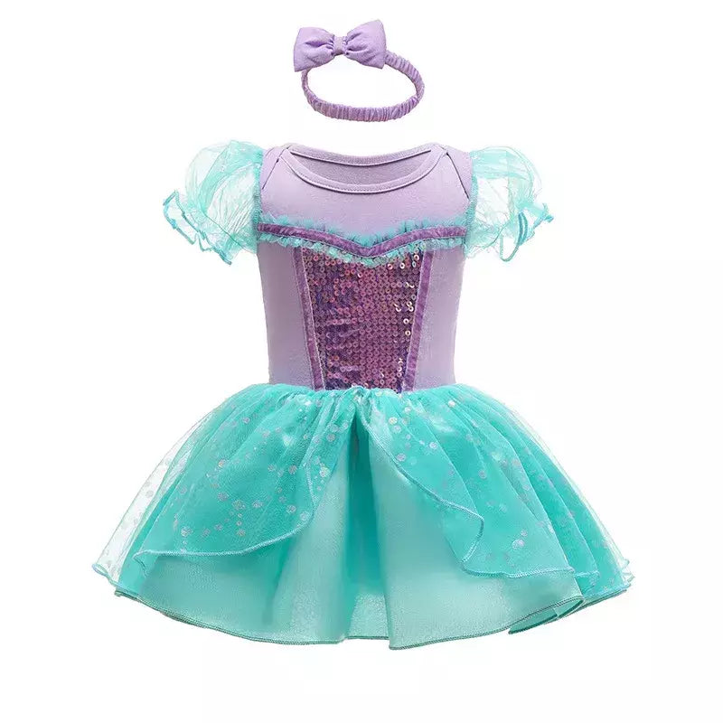 Baby Romper TUTU Vestido Com Headband Infantil Baby Princess Girl Roupas Tamanho 3-18M Cute Design Baby Dress Party Trajes
