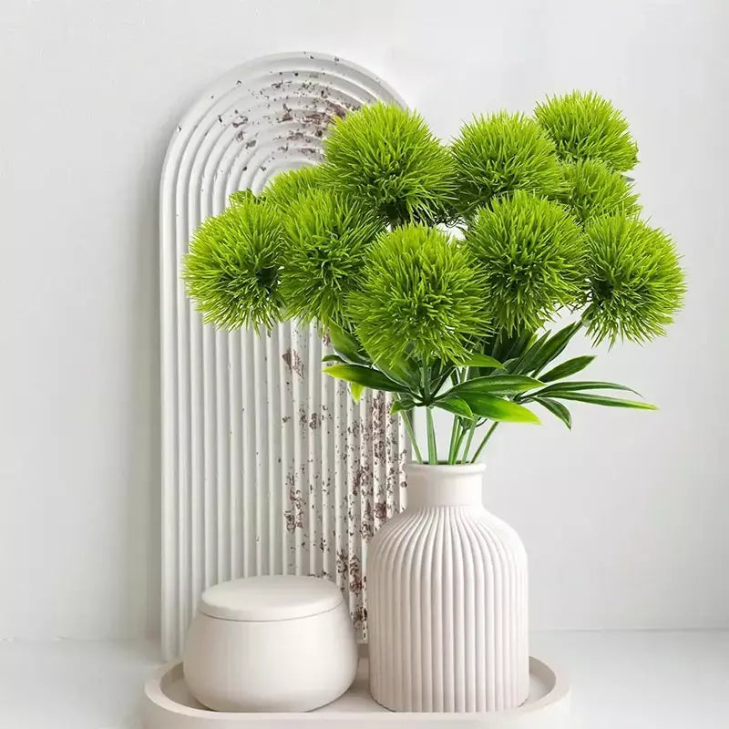3/5/10 pçs 26cm plantas artificiais buquê de dandelion para casa decoração do quarto jardim casamento flores falsas vaso ornamental