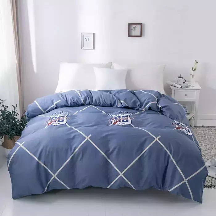 Listrado impressão algodão Duvet Cover Set, Soft Skin Friendly cama fronha, 1PC, 2PC, 3 PCs, 100% algodão