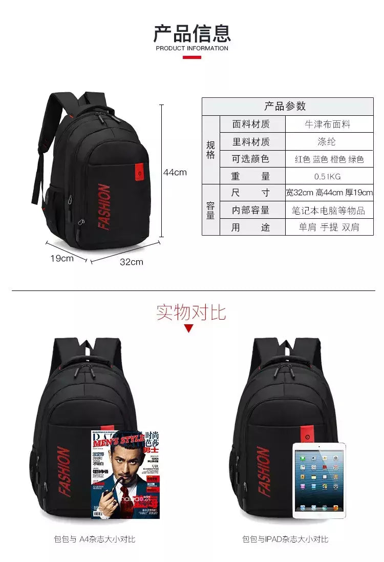 Mochila Oxford Business impermeável para homens e mulheres, bolsa para computador, mochila de viagem casual, mochila escolar luminosa, nova