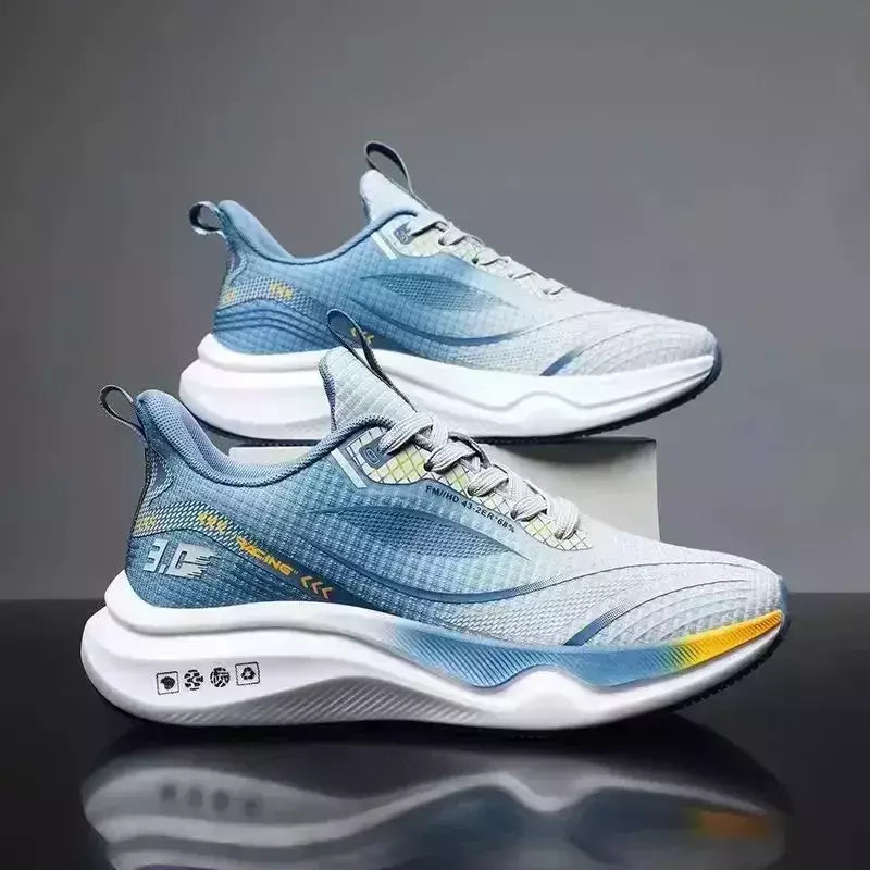 Sapatilhas esportivas casuais masculinas, Sapatilhas populares de malha de peixe, Tênis de corrida respiráveis, Moda
