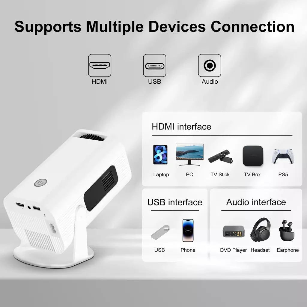 Salange P330W Mini Projetor Android 11 280 ANSI 4K 8K 1080P Wifi6 BT5.0 Projetor portátil de cinema em casa Android/IOS Video Theater