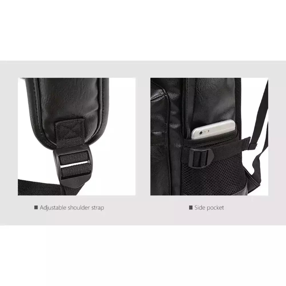 Mochila Escolar de Couro Impermeável para Homens, Bolsa de Viagem, Laptop, Livro Casual de Alta Qualidade, Marca Moda