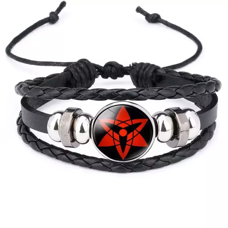 Naruto acessórios naruto pulseira de metal sharingan cosplay anime figura uzumaki kakashi nuvem vermelha prop legal brinquedo do miúdo kawaii presente
