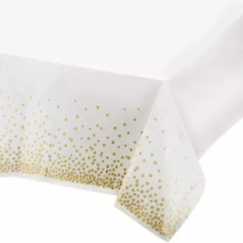 Descartável Bronzing Black Dots Toalha De Mesa, Decoração Suprimentos, Aniversário, Casamento, Dourado, Rosa, Ouro, Prata, Banquete