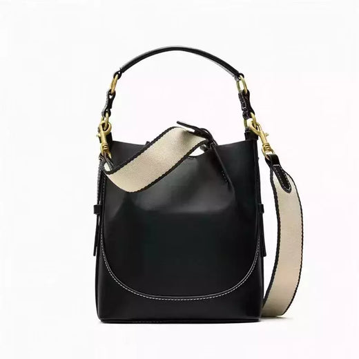 ZA Bolsa de Boca Plissada Marrom para Mulheres, Bolsa de Balde de Transporte, Al