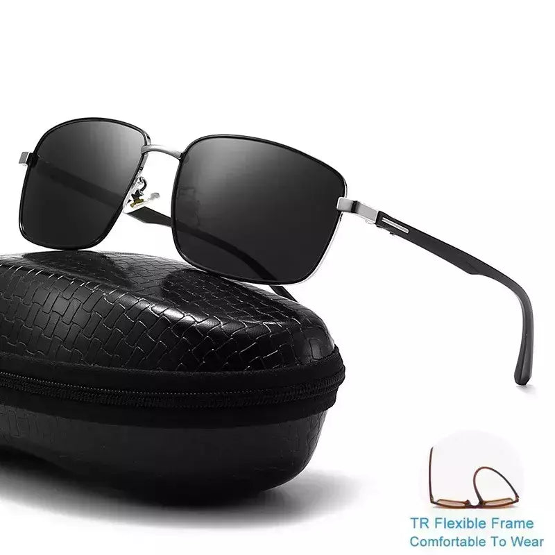 Óculos de sol polarizados quadrados vintage para homens e mulheres, óculos piloto, condução, luxo, marca, designer, moda, tr90, uv400